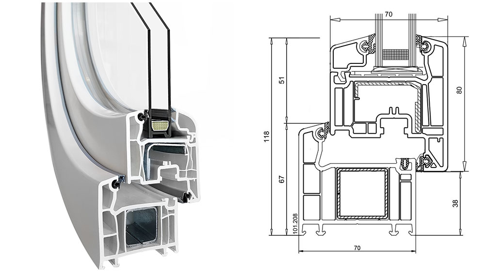 Veka softline 70 чертеж