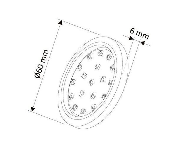 OPRAWA LED orbit srebrna 1.5W 12VDC neutralna Długość 0.06 m