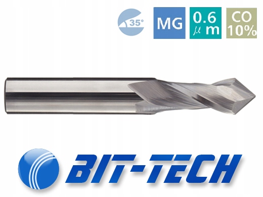 Frez VHM fazujący wiercący 90 stopni 6mm CNC Marka Bit-Tech