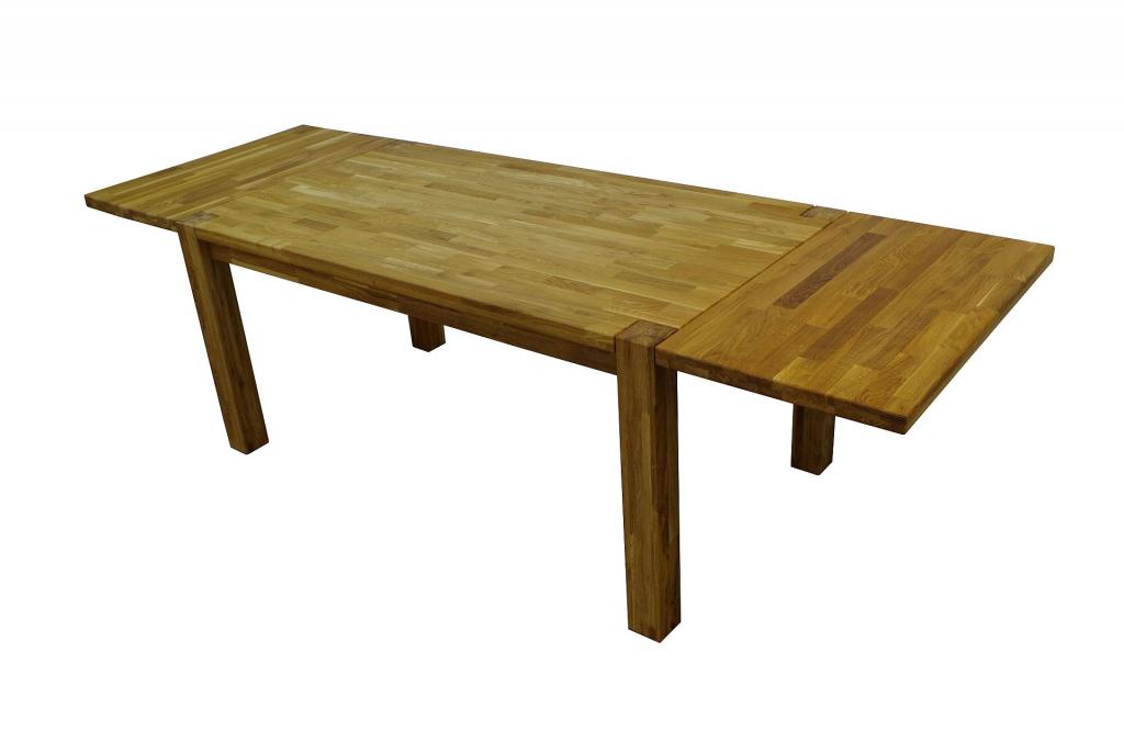 STÓŁ Z DĘBU MONTANA, Z DOKŁADKAMI 160(260)x90xh75