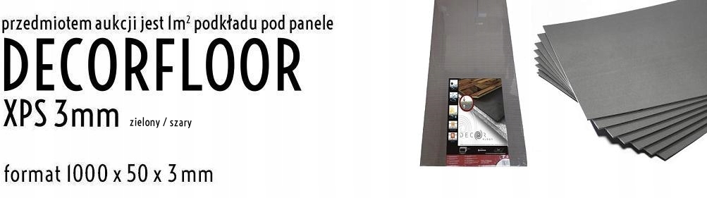 Podkład XPS 3mm DECORFLOOR 3 mm pod panele Grubość 3 mm