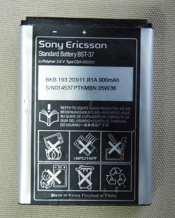 ORYGINAŁ BATERIA BST-37 SONY ERICSSON J220i J230i Kod producenta BST-37