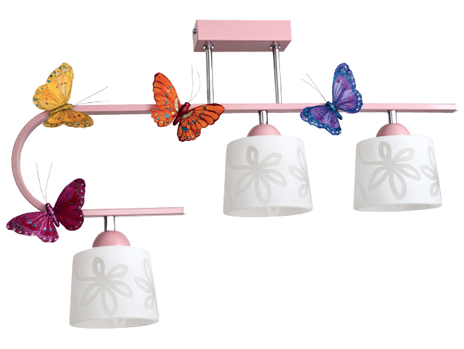 

Lampa wisząca dla dziewczynki Motyl 3 + Gratis
