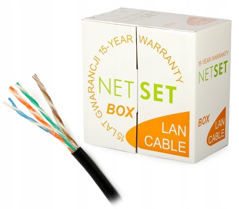 Kabel Netset Box U/utp 5e gelovaný, černý 305 m