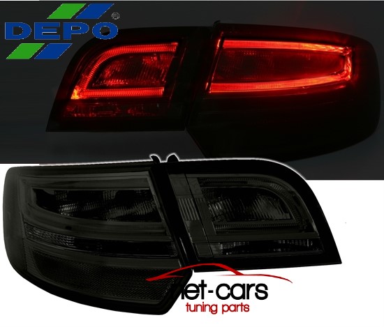задние фонари Audi A3 8P 04-08 r NEON led SPORTBACK РЕСТАЙЛИНГ затемнённые черные