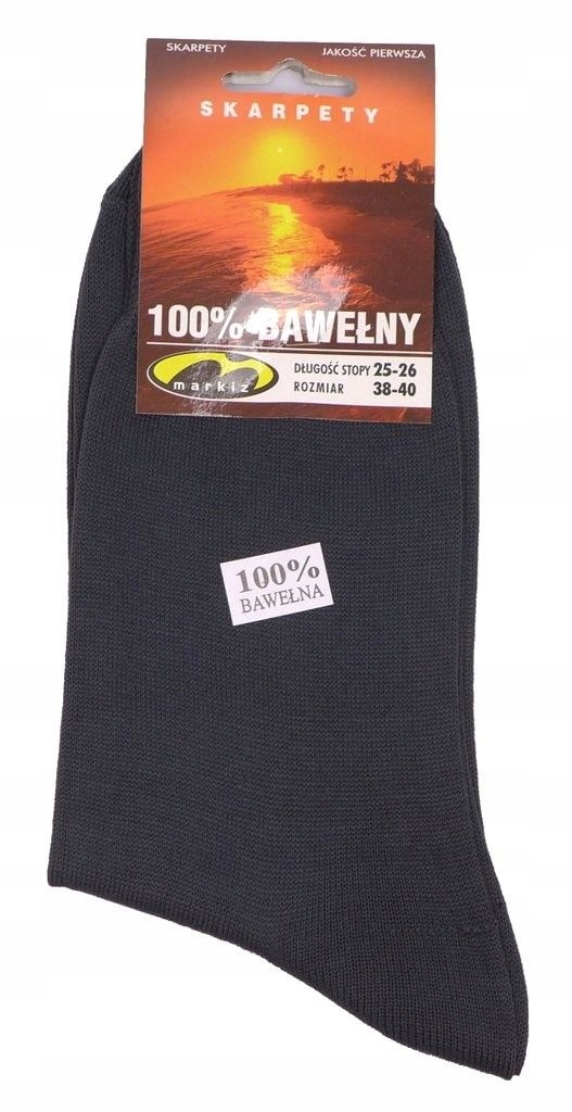 

Skarpety Męskie 100% Bawełna Markiz stalowy 44/46