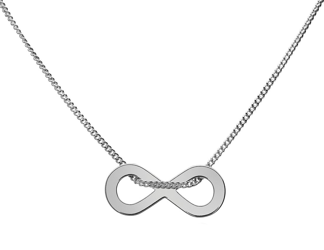 

Naszyjnik celebrytka srebrna 925 infinity 42+4cm
