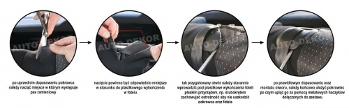 TOYOTA COROLLA VERSO II 2004 - 2009r POKROWCE SAMOCHODOWE TYPOWE TYŁ 3x1 Przeznaczenie komplet siedzeń