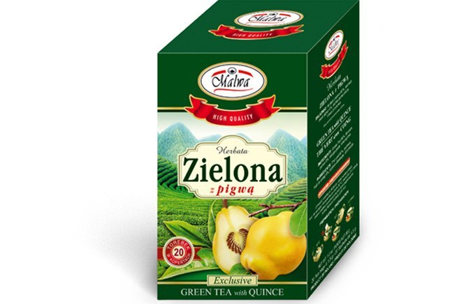 MALWA TEA HERBATA ZIELONA Z OWOCEM PIGWY 20 KOPERT 7437033329 - Allegro.pl