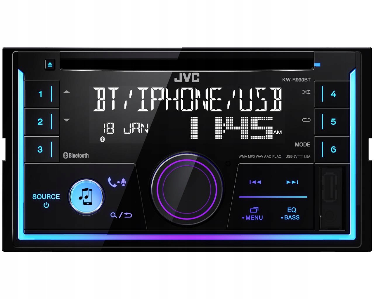 JVC KW-R930BT USB BT K2 2TEL RADIO SAMOCHODOWE MP3 Kod producenta JVC KWR-930BT