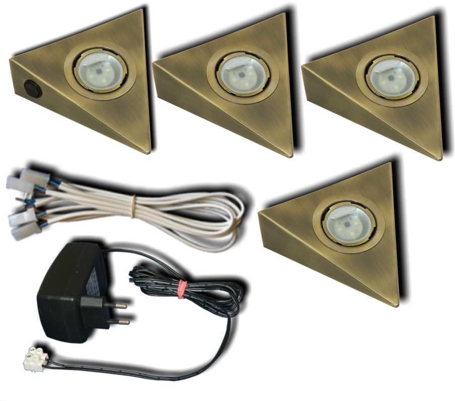 

Zestaw 4 Lampek Trójkąt wył. central. Led G4 1,5W