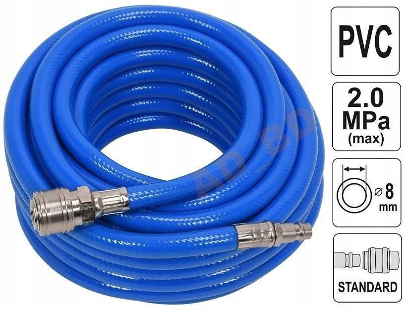 Wąż pneumatyczny ZBROJONY PVC 8mm/20m YATO 24221 Marka Yato