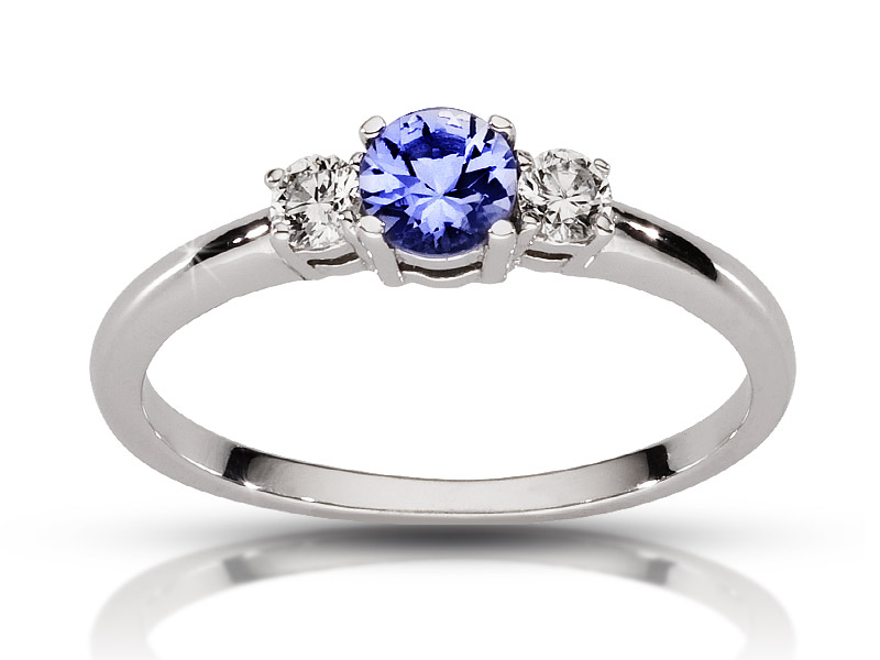 

Pierścionek z brylantami 0,12ct i tanzanit 0,30ct
