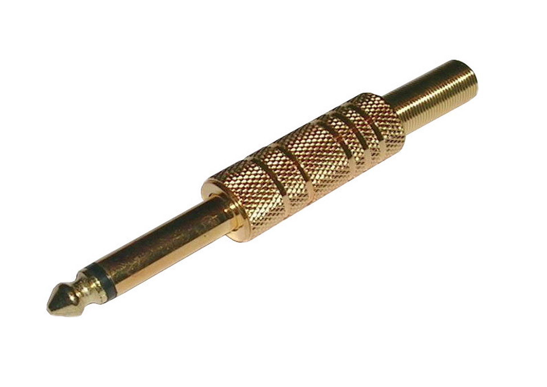 

Wtyk Jack 6,3mm męski mono z odgiętką złoty
