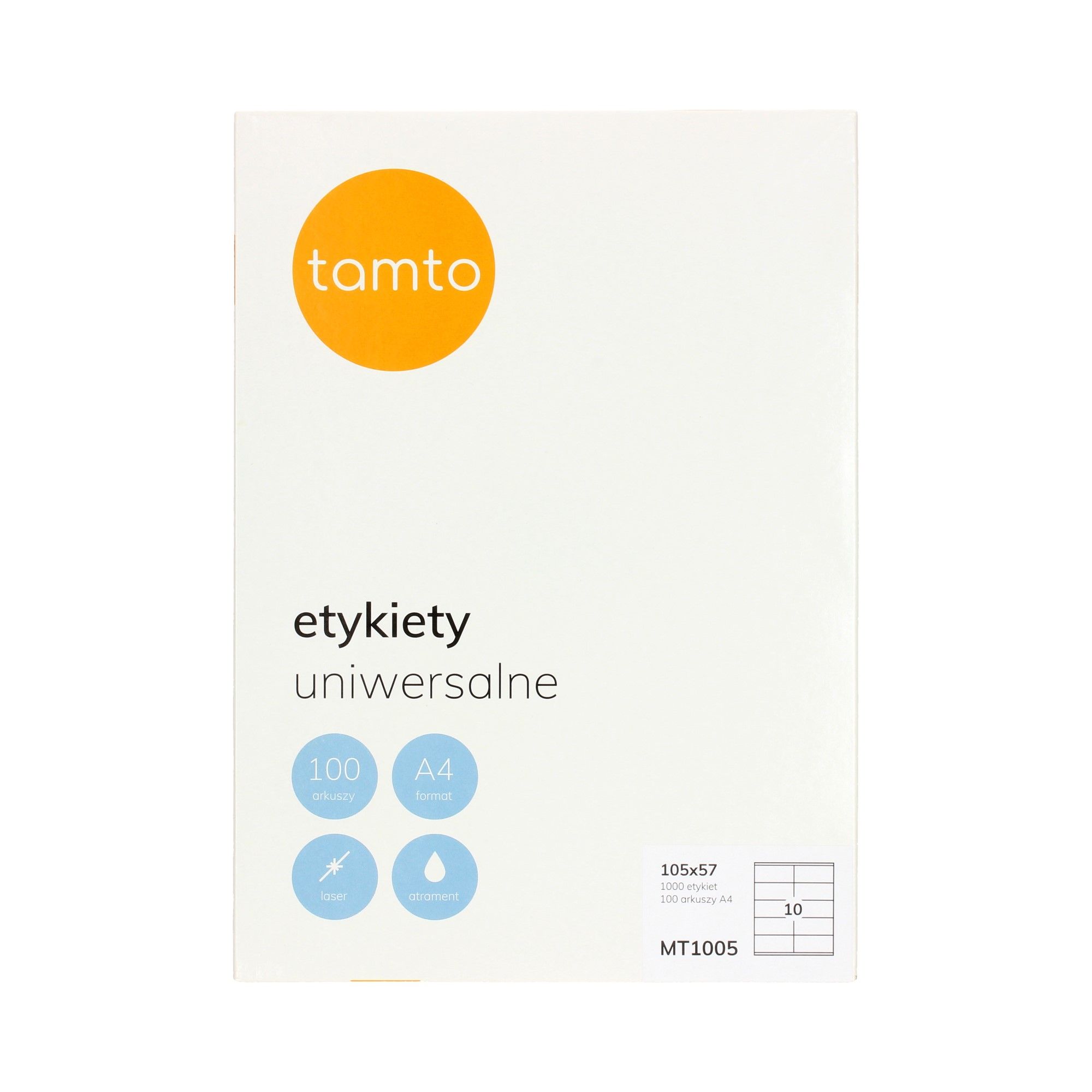 

Etykiety uniwersalne 105x57/10 białe Tamto (100)