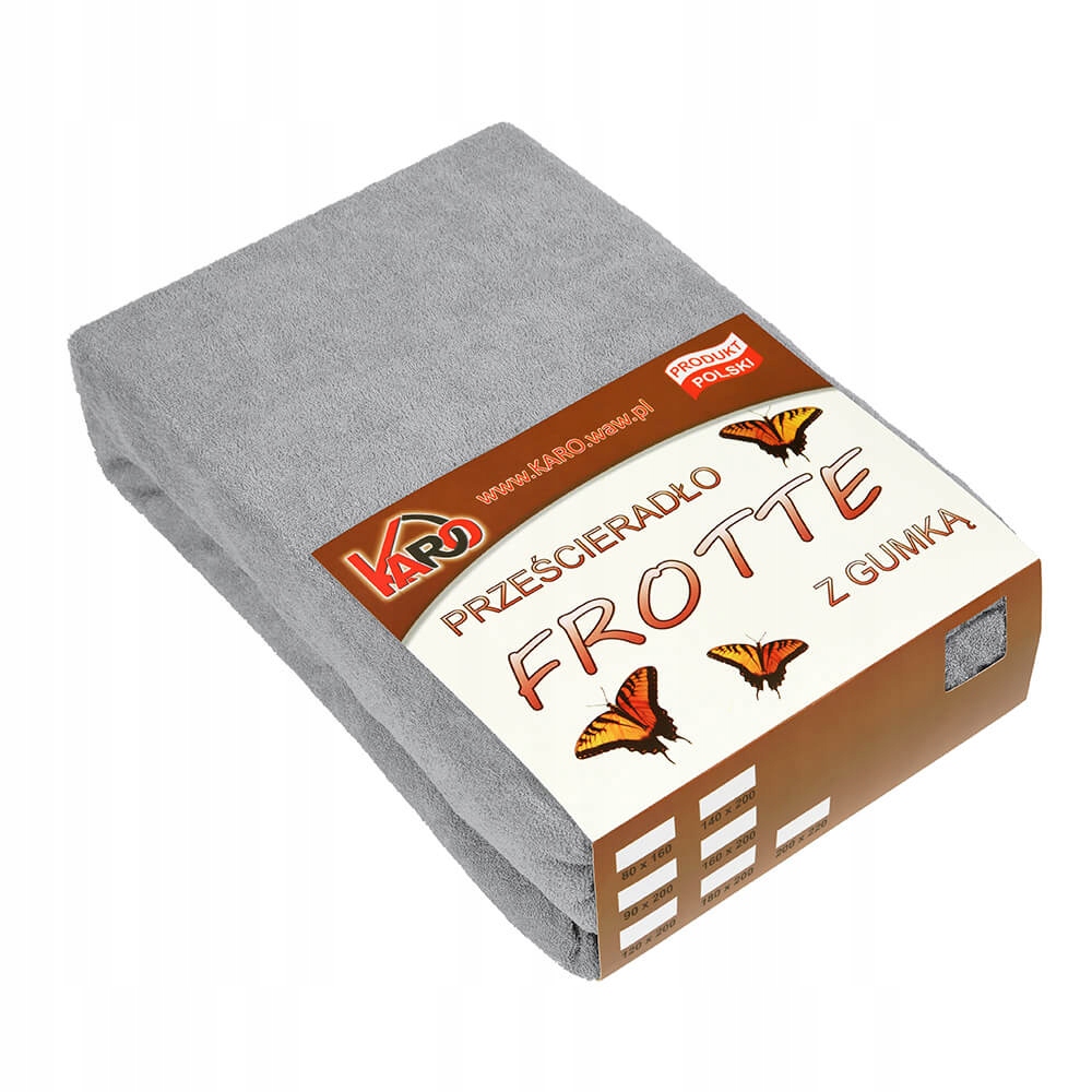 

Prześcieradło frotte z gumką 80x160 szare 060 gru