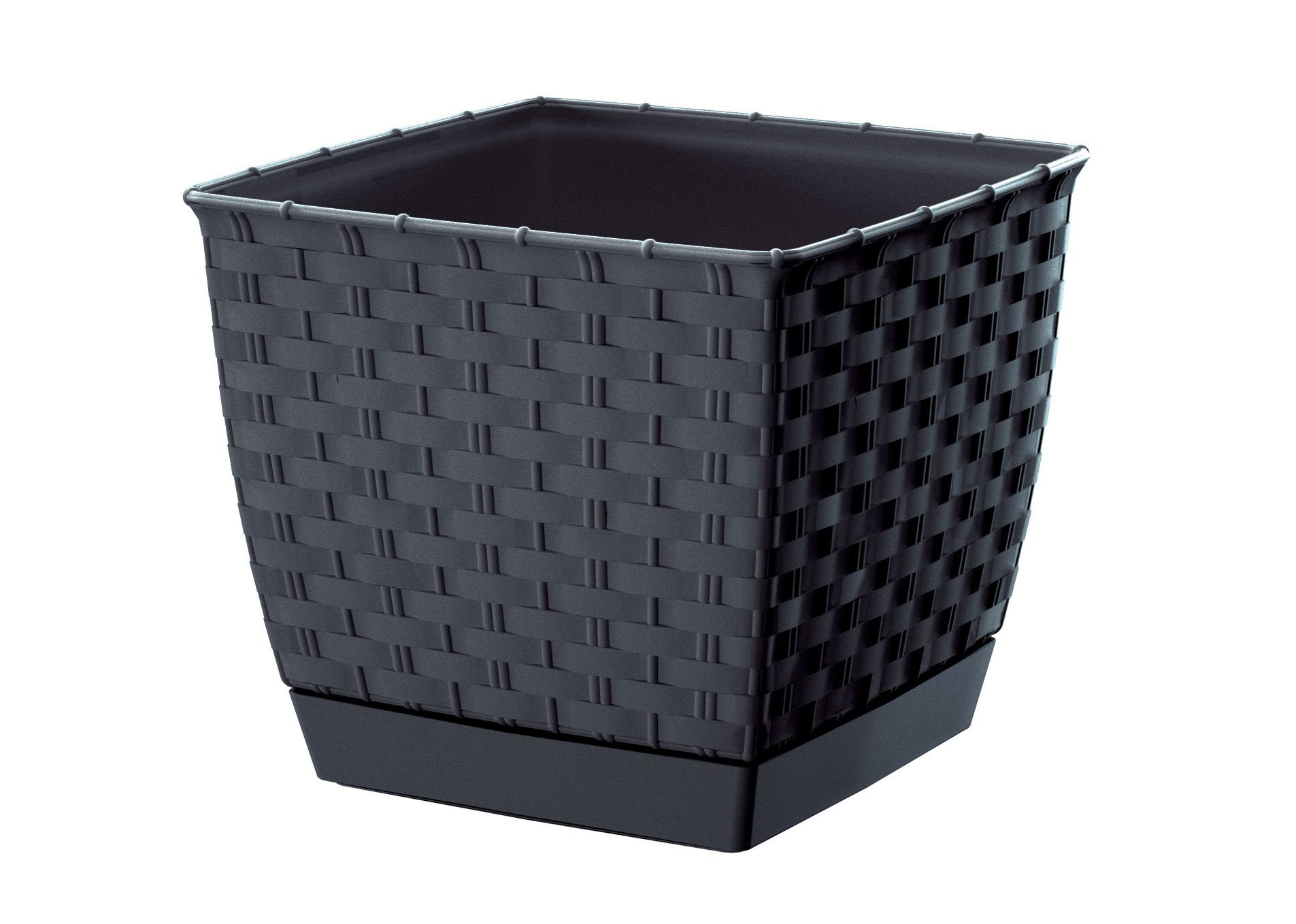 

Doniczka z podstawką Rattanowa 21xh19cm Antracyt