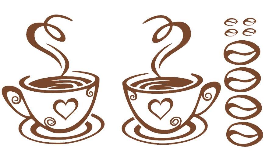 Naklejki ścienne ścianę do kuchni KAWA FILIŻANKI Bohater brak