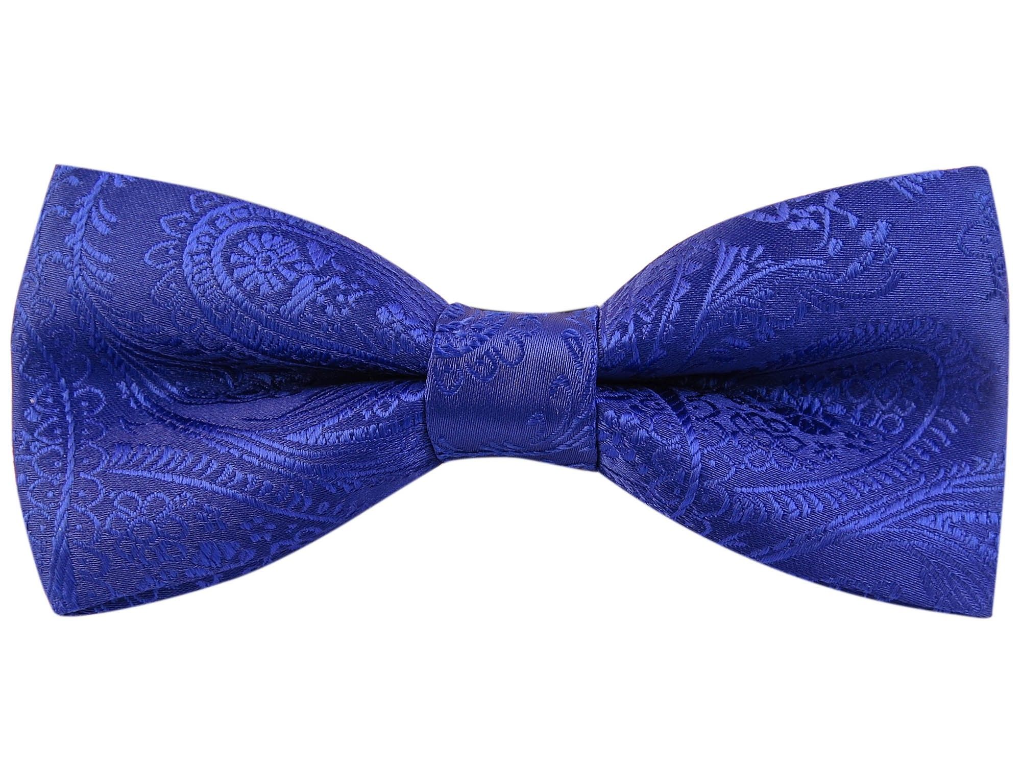 Синий мужской галстук-бабочка с узором пейсли C2