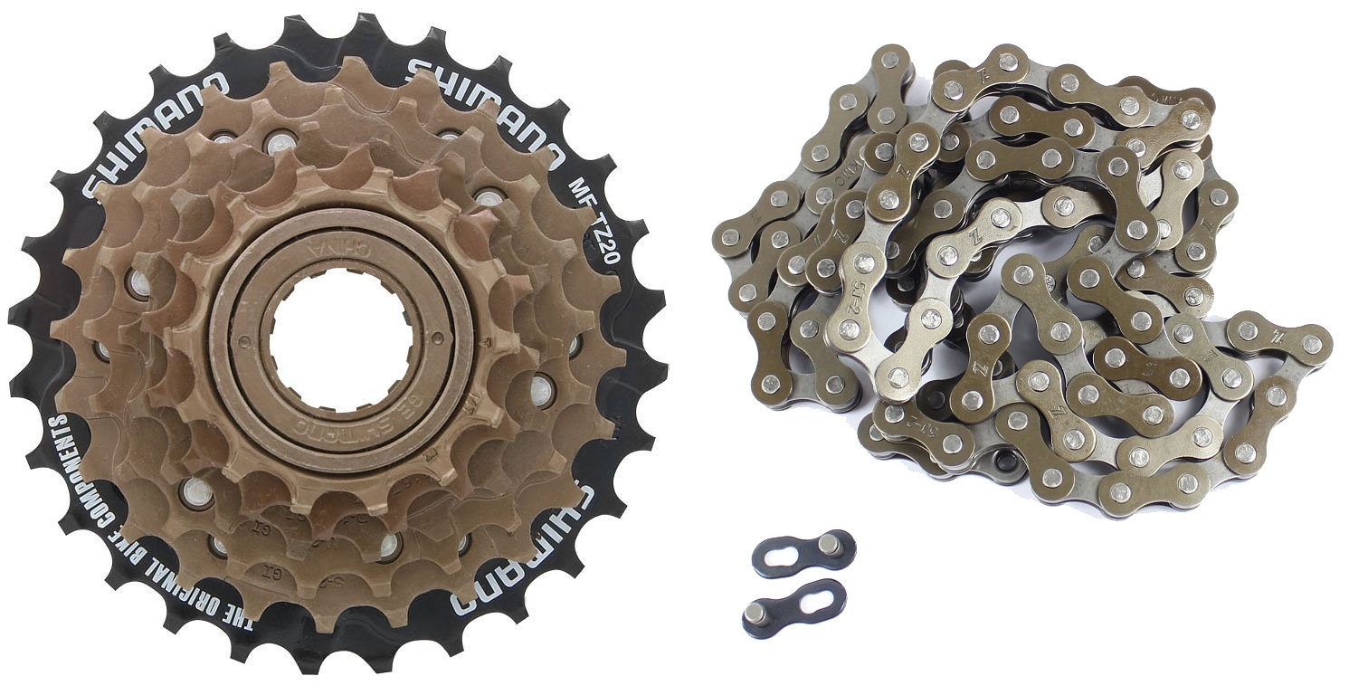 НАБОР SHIMANO TZ20 6 RZ с муфтой свободного хода + цепь KMC