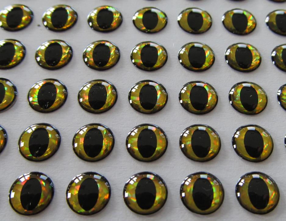 

Oczy 3D wobler 6 mm Usa 50-szt Kocie Złote