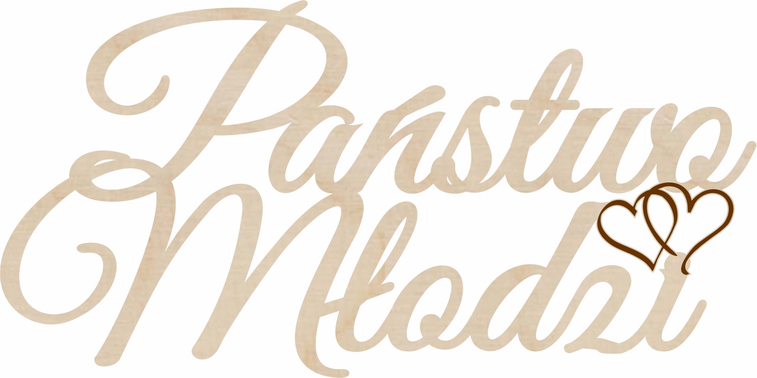 

Drewniany napis na ścianę Państwo Młodzi