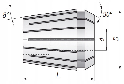 TULEJA ZACISKOWA ER25 FI 13MM DIN6499 TULEJKA APX Kod producenta APX_ER25.D13