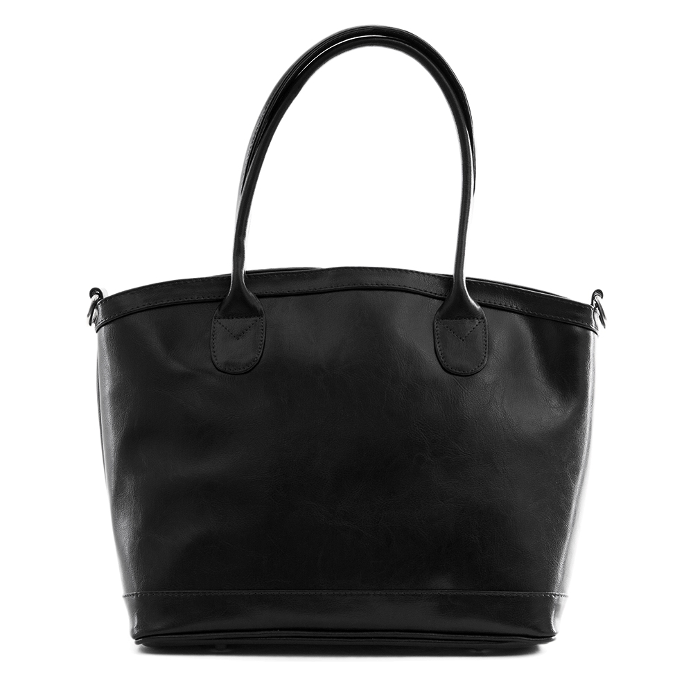 

Czarna A4 Skórzana Torebka - Włoska Skóra Shopper