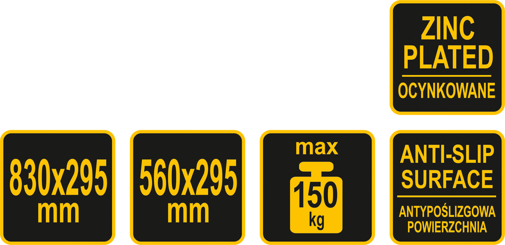 PODEST PLATFORMA STALOWA DO DRABINY WIELOFUNKCYJNE Materiał stal