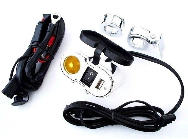 РОЗ'ЄМ ПРИКУРЮВАЧА USB ХРОМОВАНИЙ 12V HARLEY