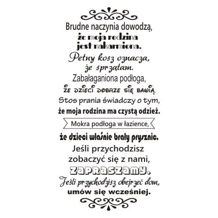 

Napis na ścianę naklejka Brudne naczynia... 230