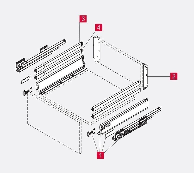 REJS szufladka comfort box L-500 wysoka 204 szara Marka Rejs