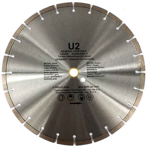 

Tarcza Diamentowa 350/25,4 U2 Granit Beton Kostka
