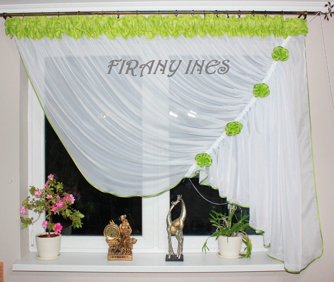 Gotowa Firana BLANKA WODA 23 KOLORY 200/150 BUFKA Materiał woal