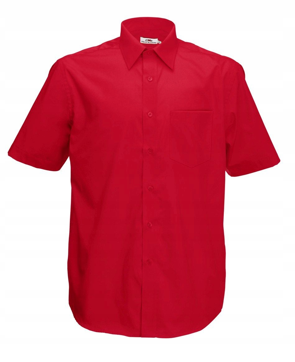 

Men Poplin Short Sleeve Shirt Red S