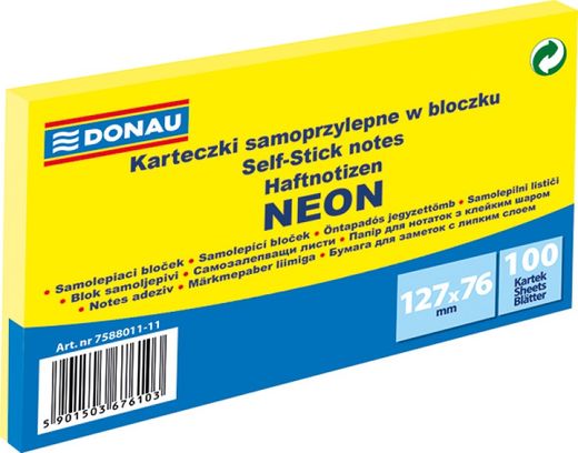 

Bloczek Samoprzylepny 127X76MM, 1X100 Kartek, Neon