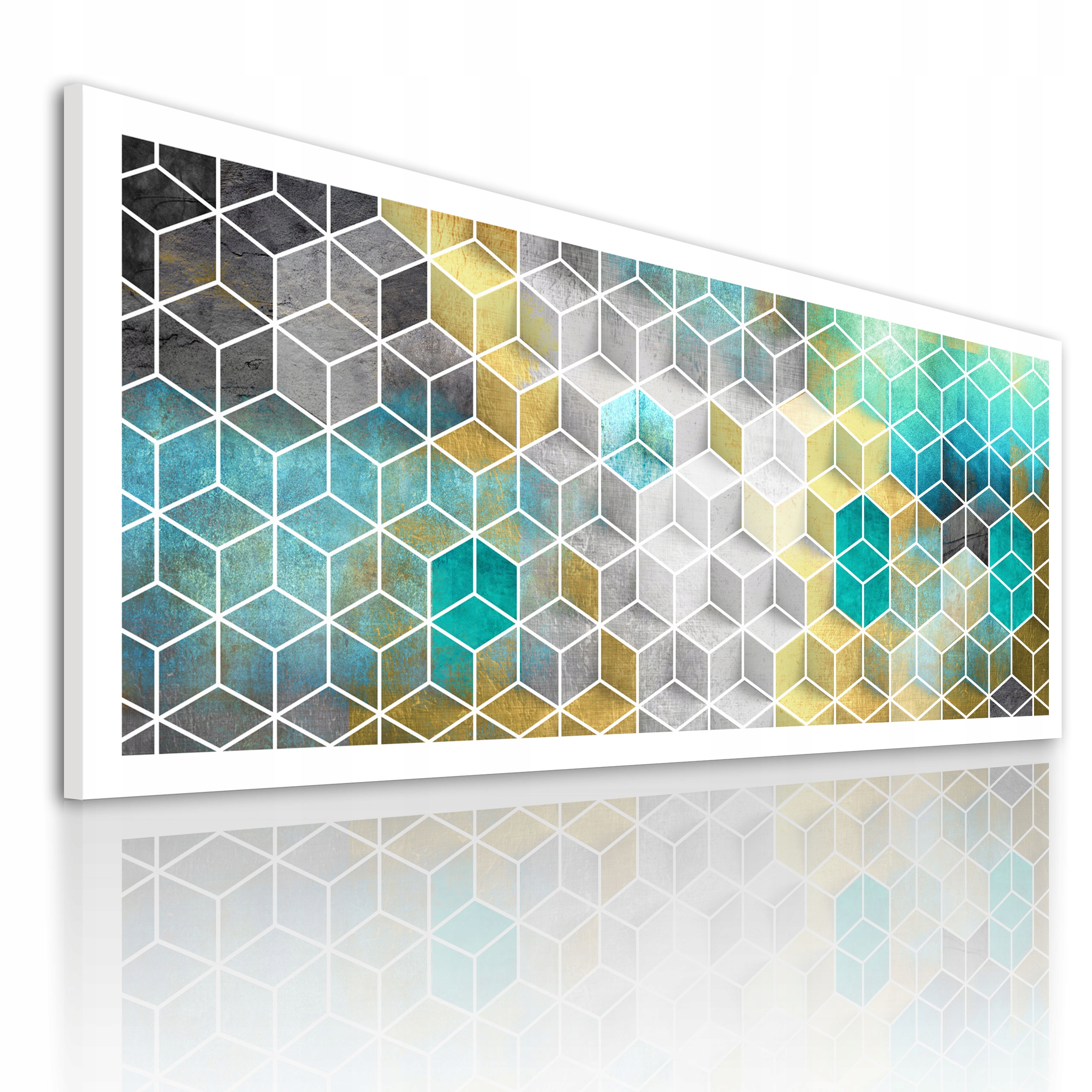 02253 Obraz na płótnie SZEŚCIANY 147x60cm