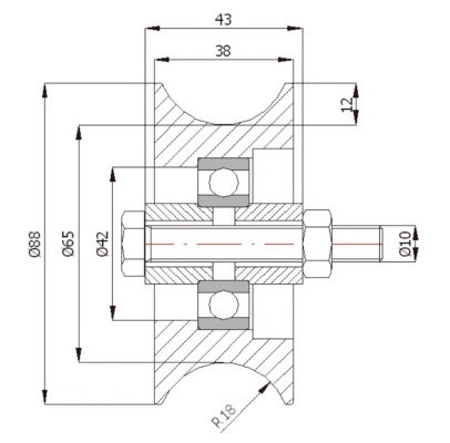 ROLKA NA RURKĘ 1" ROLKI FI 89 BRAMOWE Kod producenta RJR-89-38