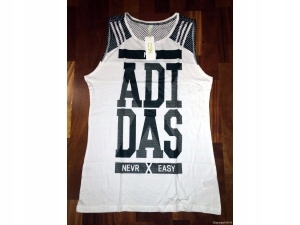 Damska długa koszulka tunika ADIDAS AC6228 r. M Wzór dominujący napisy