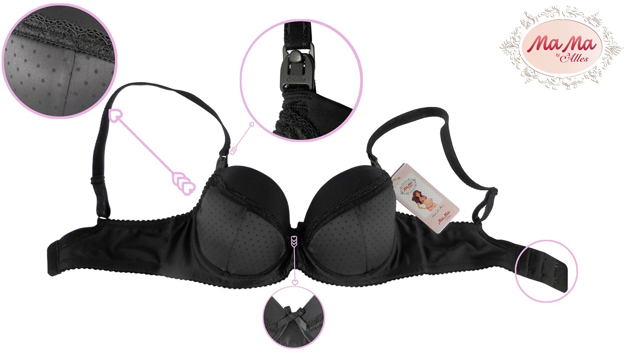 KELLY 75E ALLES MaMa biustonosz karmienia czarny Model Biustonosz dla mamy ciążowy usztywniony laktacyjny