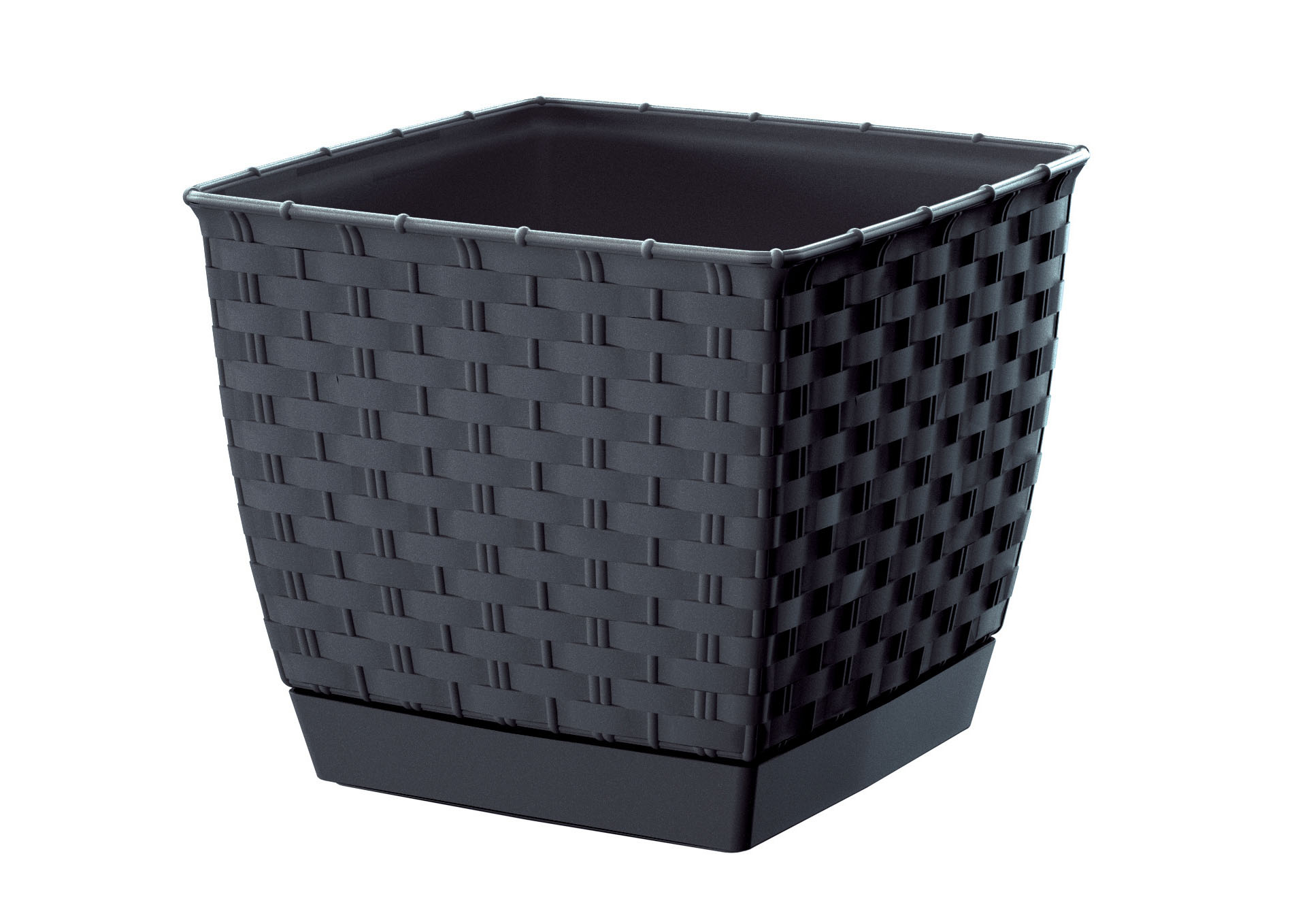 

Doniczka z podstawką Rattan 24x22cm Donica Kwadrat