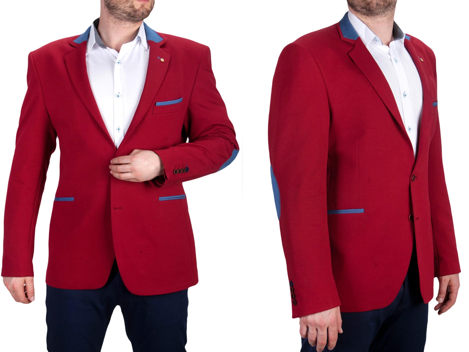 

Marynarka męska bordowa 143 fashionmen2 rozm. 46