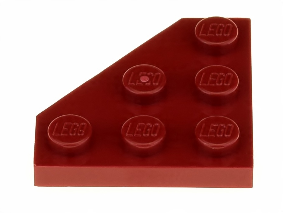 

Lego Płytka ścięta 3x3 2450 czerwona ciemna 2 szt.