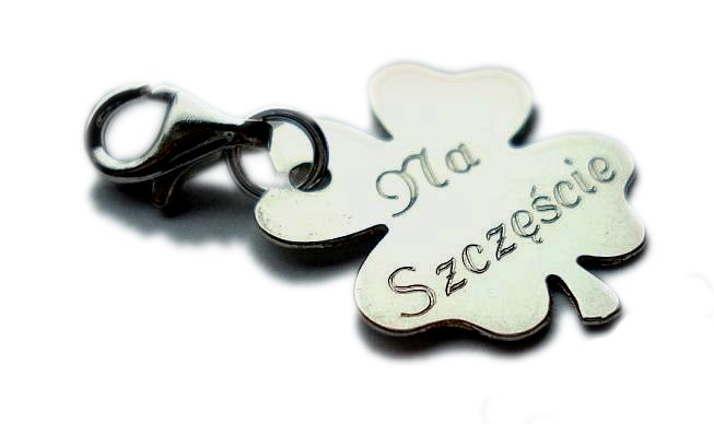 

Charms zawieszka koniczynka Grawer Srebro 925
