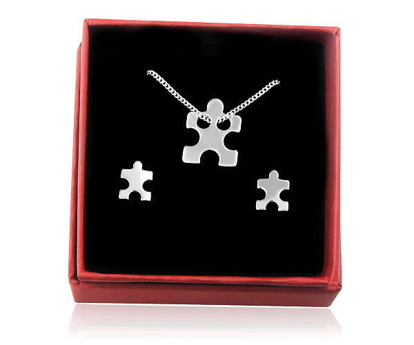 

Komplet Celebrytka Puzzel Srebro 925 42CM Pudełko