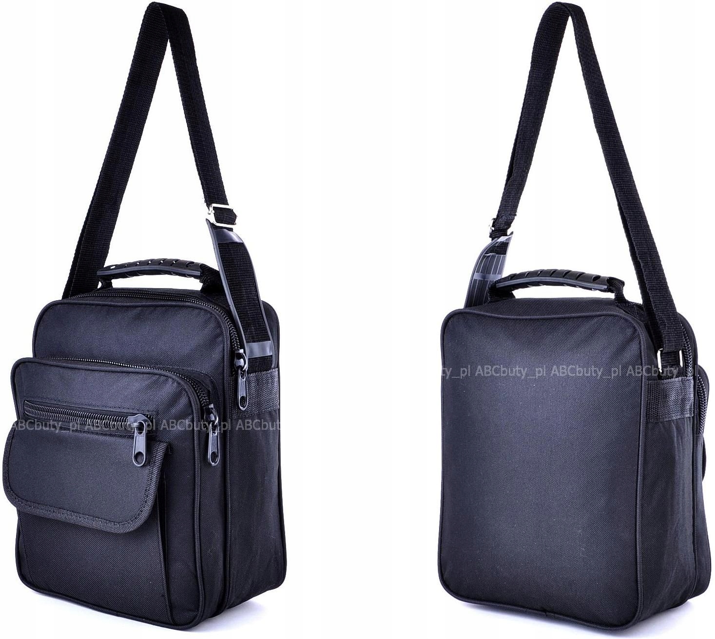 KLASYCZNA MAŁA MĘSKA TORBA NA BAGAŻ PODRĘCZNY PICIE LUNCH SASZETKA KABURA Kolor dodatkowy czarny