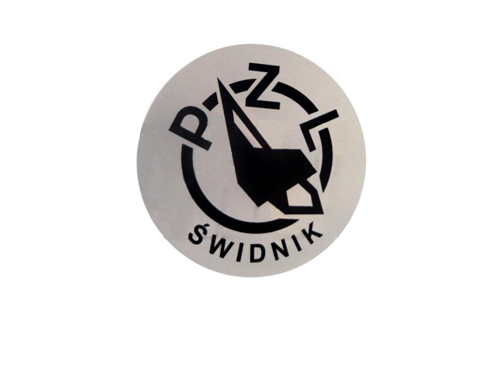 EMBLEMAT LOGO ZBIORNIKA PZL ŚWIDNIK WSK 125 ALU Producent Barter