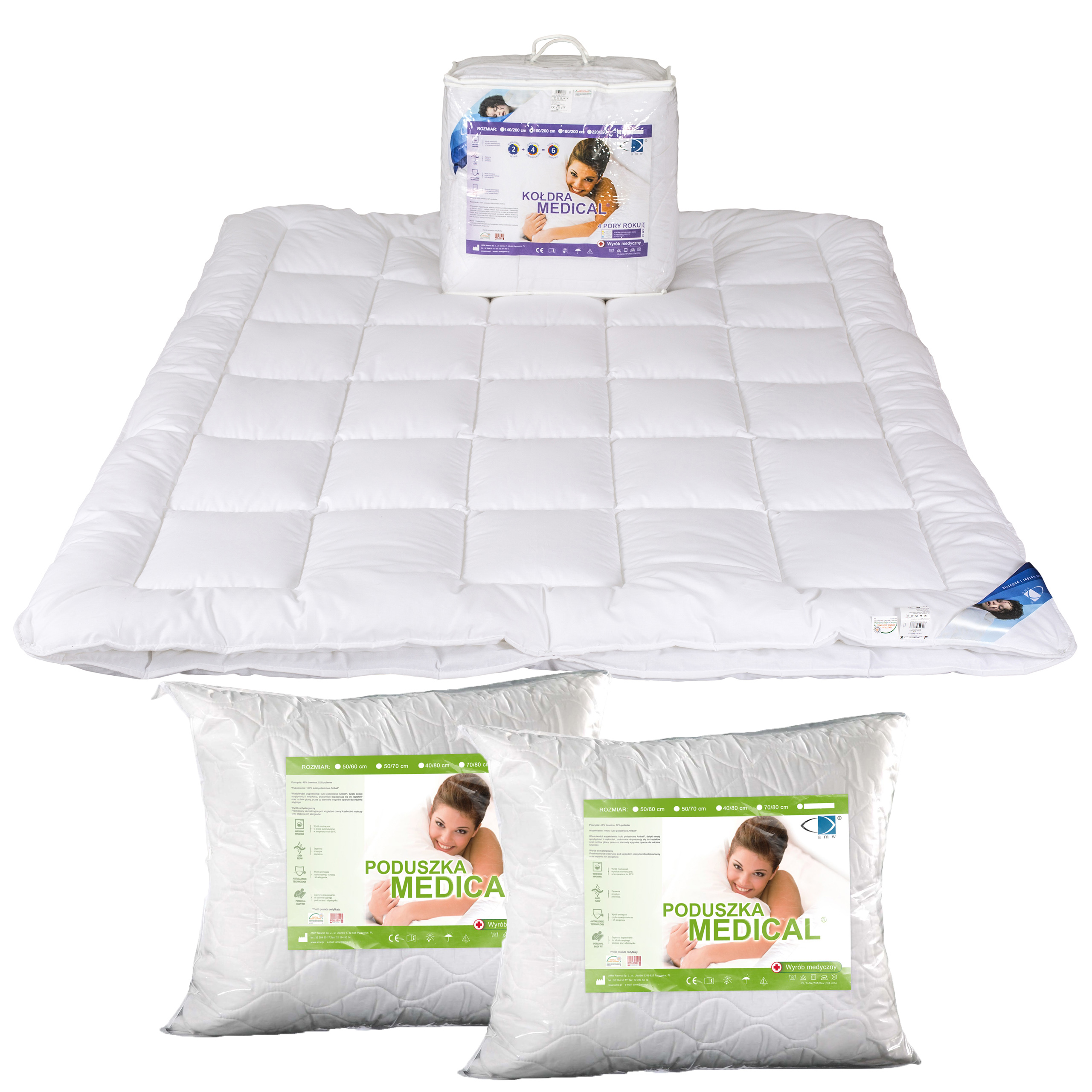 

Kołdra 200x220 4 pory roku 220x200 +2 poduszki