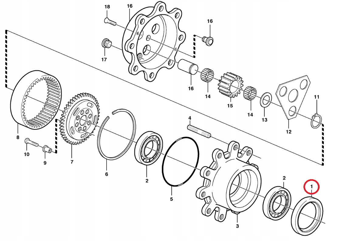 УПЛОТНИТЕЛЬ СТУПИЦЫ 580SR 590SR 85827067 OEM