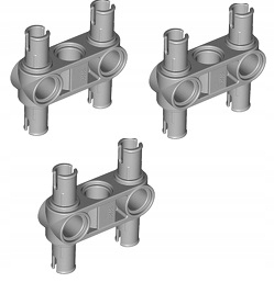 3x Lego Technic 48989 соединитель серый светло-серый